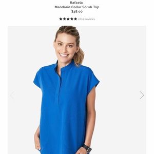 figs | Rafaela Mandarin Collar Scrubs Top, XS